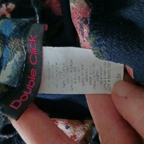 Long floral tie waist dress pants 3X - Picture 2 of 3